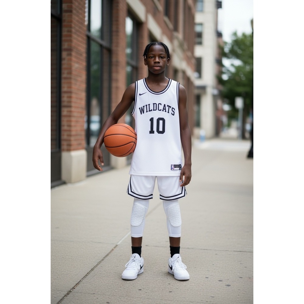 McDavid Youth Medium White HEX Padded Compression Tights Basketball Leggings